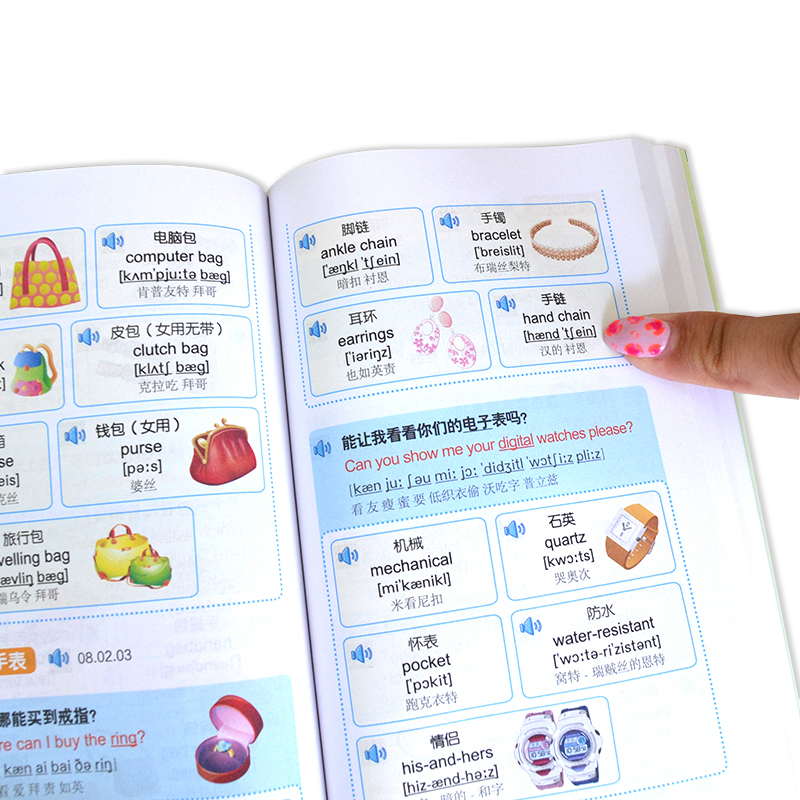 [正版] 图解旅游英语口语入门一指通(谐音+音标+口袋书)出国旅游零基础自学大全日常英语书 旅行英语应急口语入门速成教高清大图