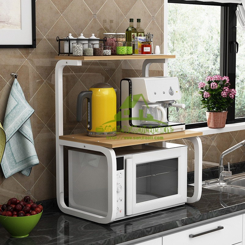 厨房置物架微波炉架子烤箱架电饭煲收纳架料味多功能储物架收纳箱收纳