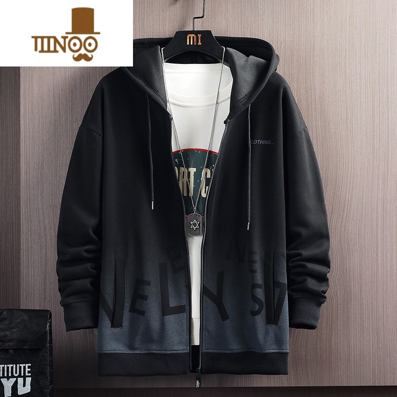 YANXU外套男士2023新款休闲运动夹克衣服潮牌男生痞帅羔绒男装 M 25黑色