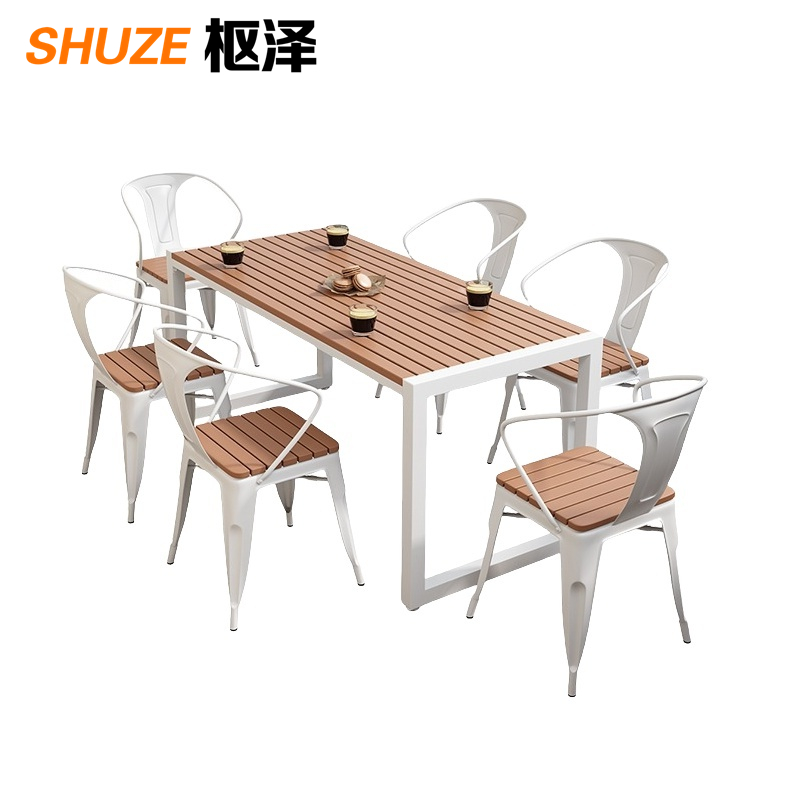 枢泽 户外餐桌椅组合 一桌六椅 套高清大图