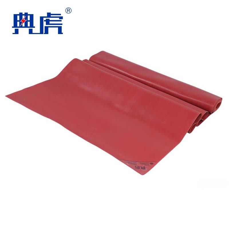 典虎 绝缘胶垫 红色平面 25kv 5米*1米*8mm 卷高清大图
