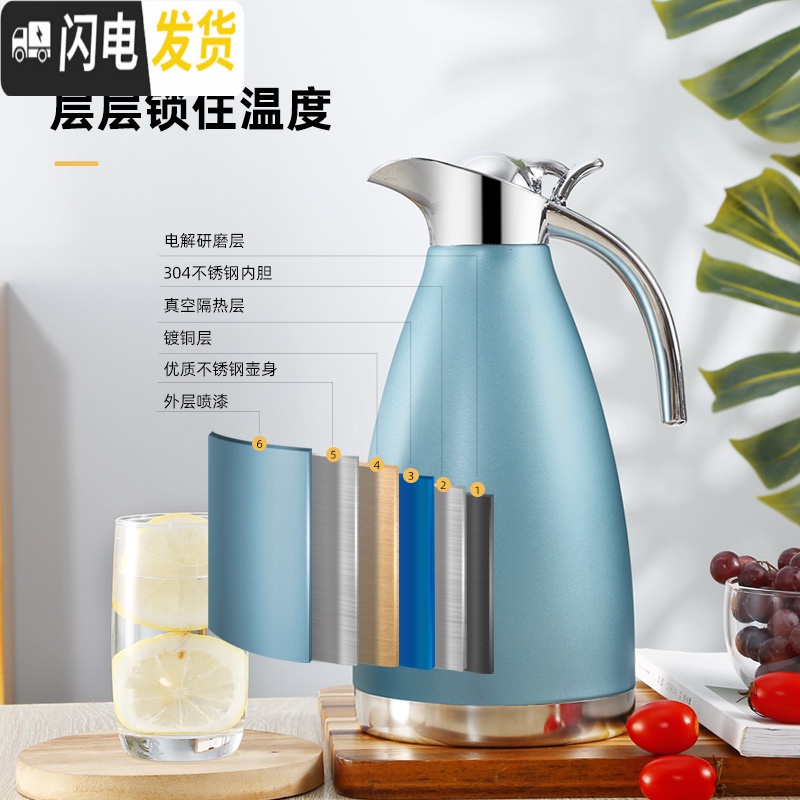 三维工匠不锈钢家用保温壶热水瓶学生宿舍咖啡壶保温瓶大容量开水瓶暖水壶 钢本色1.5高清大图