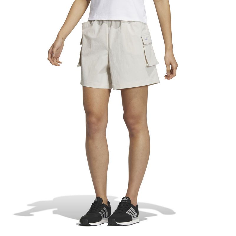 adidassportswearshorts纯色宽松运动休闲短裤女款矾土棕is7408视频