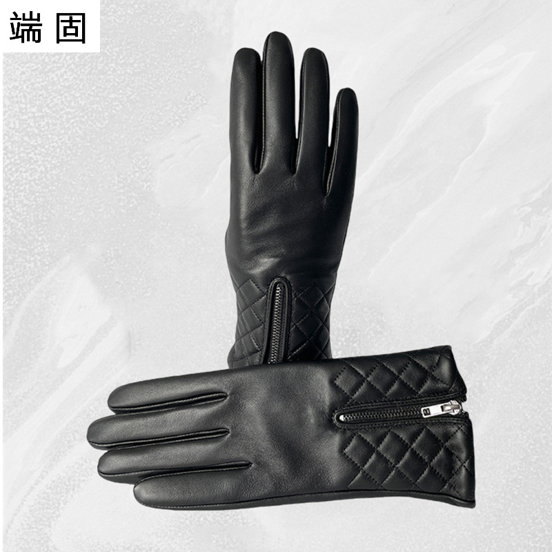 端固绵羊皮加绒女士手套盒装D11T/副高清大图