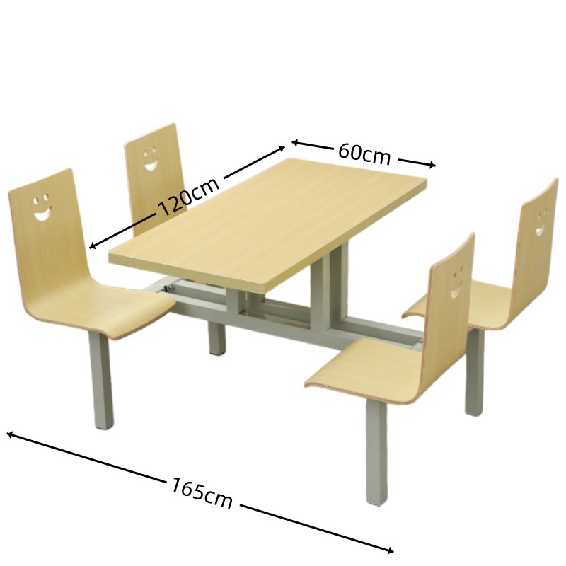 豫龙都连体餐桌椅1.2m套高清大图