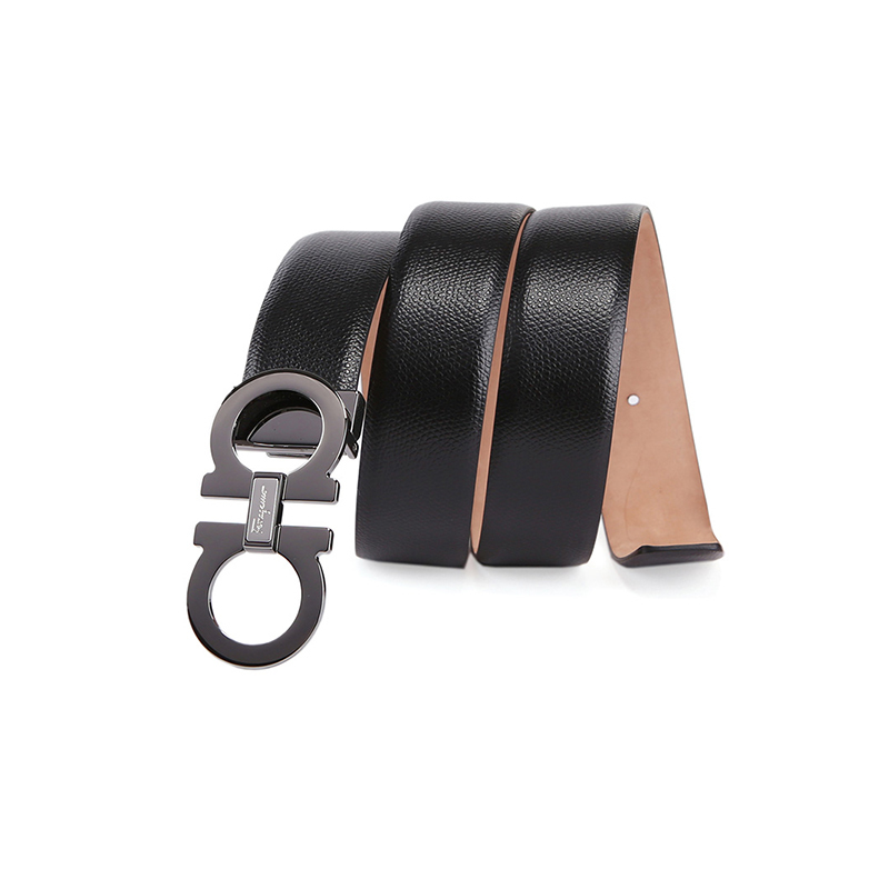Ferragamo 菲拉格慕 男士牛皮板扣皮带腰带 黑色 110CM 679493 0671453