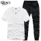 圣吉奥夏季新款冰丝套装男青年潮流休闲短袖t恤长裤运动服两件套