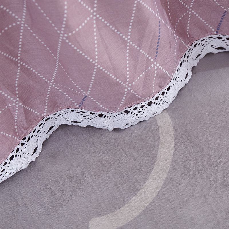 美帮汇全棉床罩床套防滑床裙式单件全棉保护防尘罩1.5米1.8m床单1三件套 花香情丝 180x200[床裙+2个枕套]高清大图