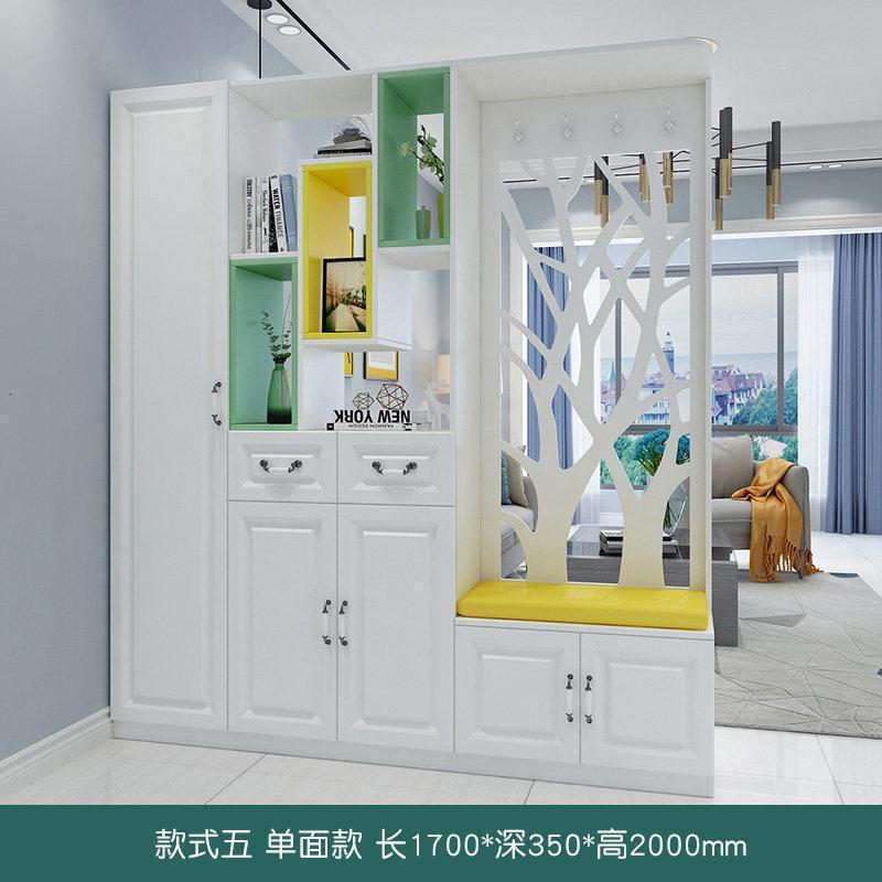 森美人鞋柜现代简约入户玄关柜隔断柜双面客厅屏风北欧衣帽柜进厅柜 款式五发财树单门长1700组装框架结构