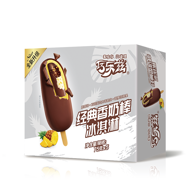 纸盒装巧乐兹经典香奶棒冰淇淋75g5