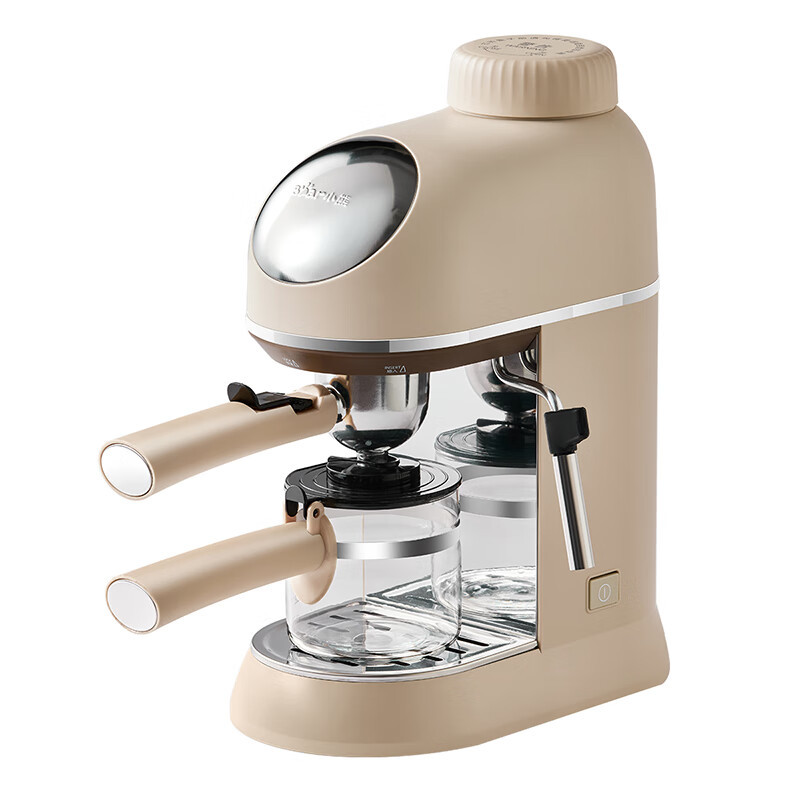 小熊(Bear)咖啡机 意式半自动 小型5Bar泵压式高压萃取 蒸汽奶泡冲泡一体 KFJ-P02T7