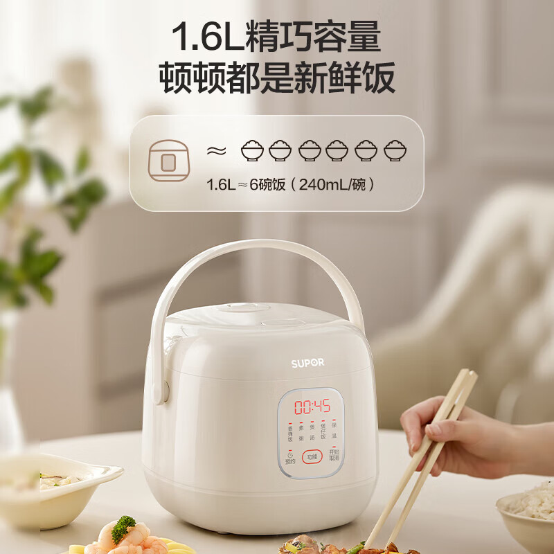 苏泊尔(SUPOR)电饭煲学生宿舍迷你1.6L小电饭锅家用不粘煮饭锅多功能保温煮粥锅迷你煮饭热饭煲汤 F16F55高清大图