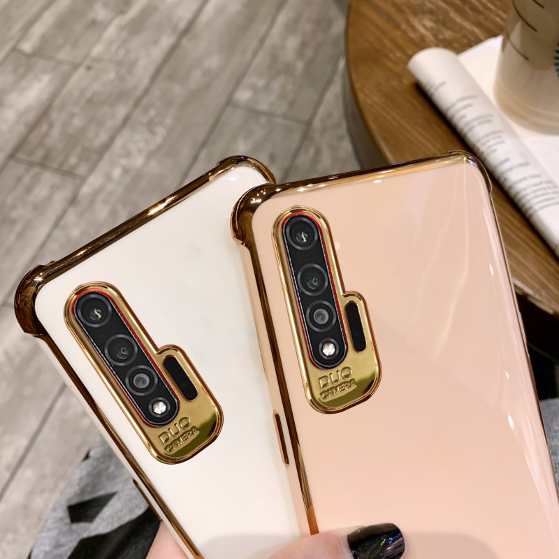 火豹华为ov6手机壳轻奢电镀烫金金边硅胶防摔软壳情侣款创意个性夏天