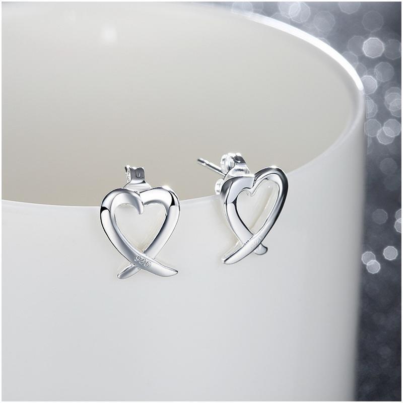 E055 Women silver plated earring 镀925纯银耳环时尚创意耳钉女