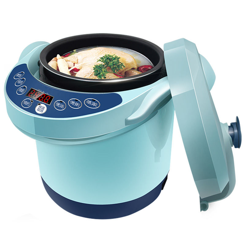 迷你电压力锅智能预约小电压力锅13人迷你高压锅小饭煲天蓝色视频