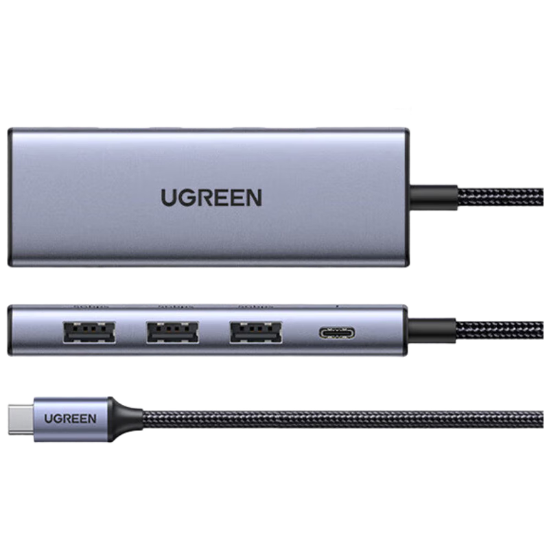 绿联 CM511 Type-C拓展坞USB分线器HUB集线器雷电3HDMI投屏网线转接头 6合1-25040@高清大图