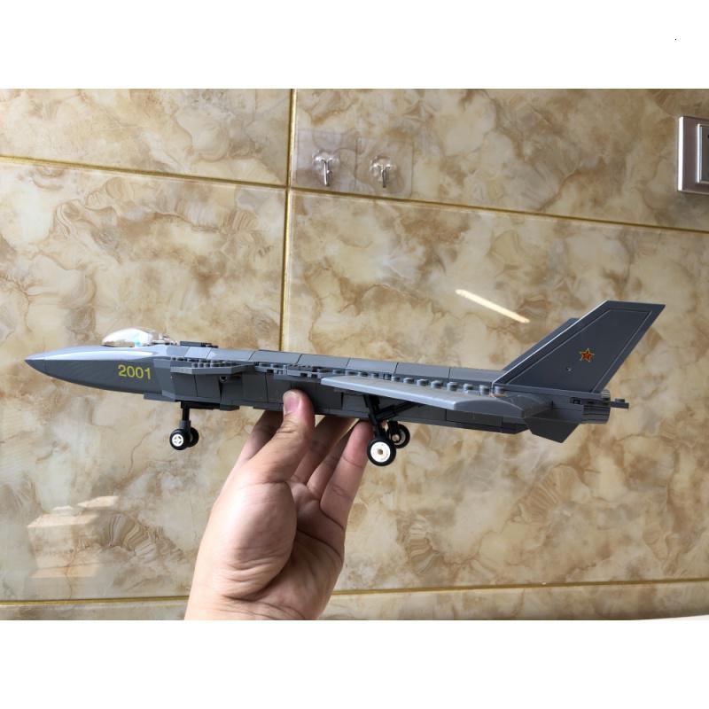 F35 歼J20 J31 J15飞机模型积木玩具F22 B2空警2000运20武直18 10 墨绿色高清大图