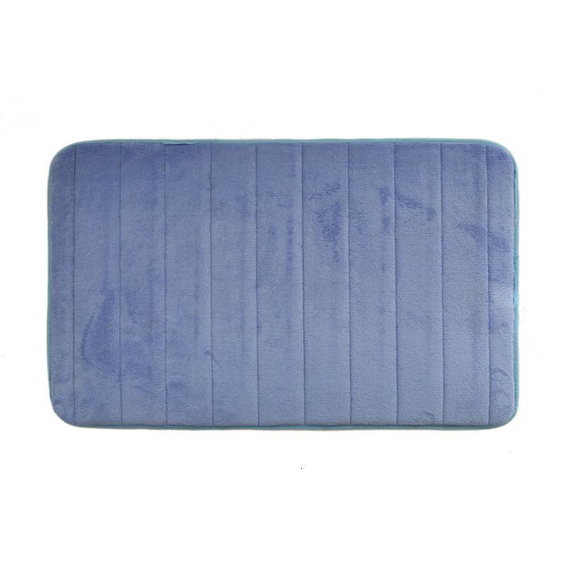 美帮汇入户垫浴室脚垫进厅地垫厕所卧室防滑防水卫浴吸水地毯 宝蓝色直线款 宽60cm*长90cm