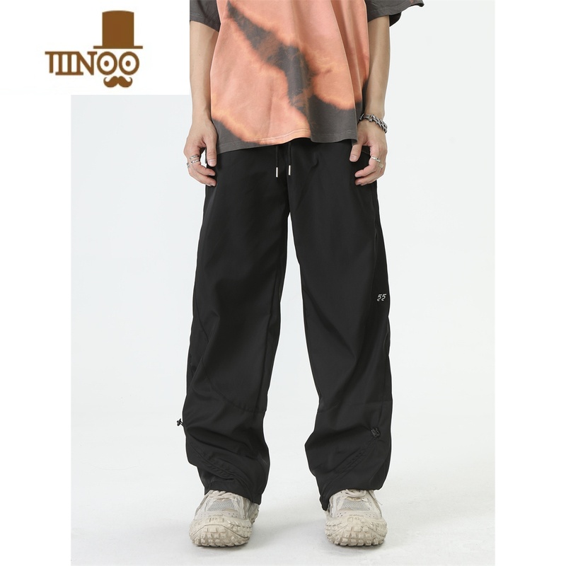 YANXU不吃软饭 美式hiphop宽松嘻哈直筒速干工装裤子潮休闲伞兵裤男女高清大图