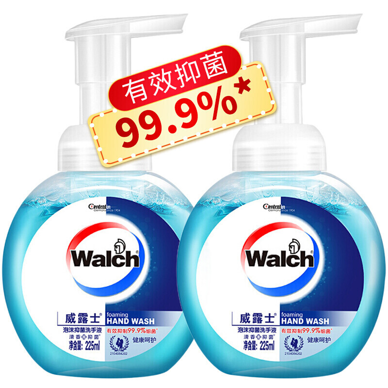 威露士泡沫抑菌洗手液健康呵护 两支装 225ml*2高清大图