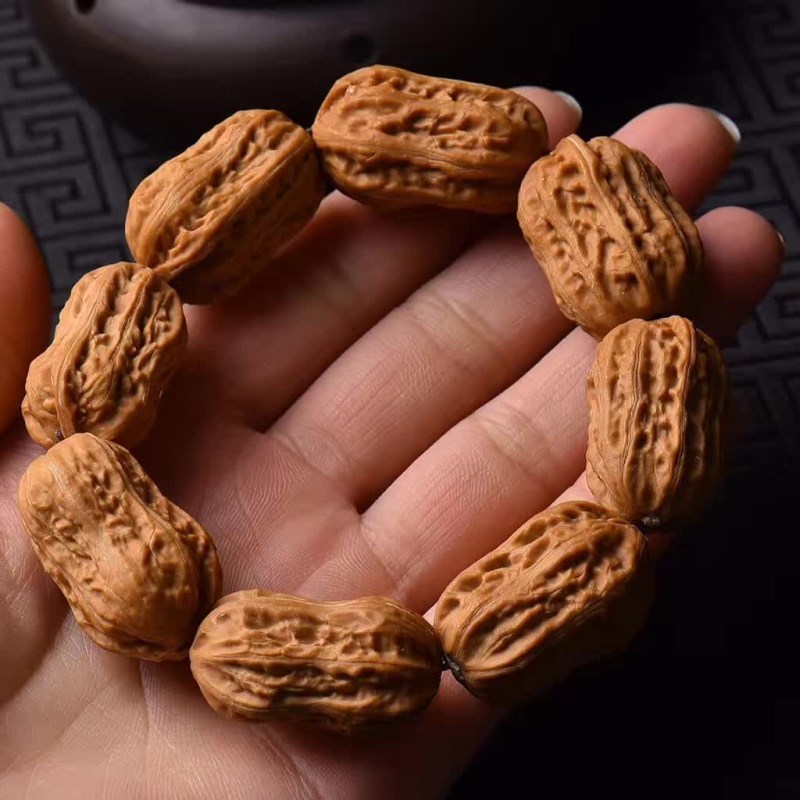机刷文玩核桃文玩花生核桃葫芦手串包浆核桃玉化佛珠核桃手持送女朋友