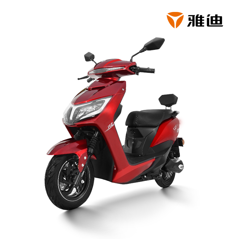 雅迪锐致60v32a电动车成人电瓶踏板车代步男女电动轻便摩托车拉菲酒红