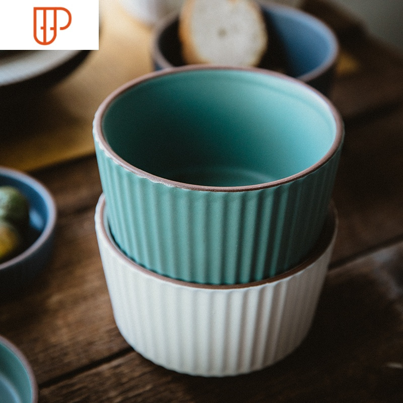 驼背雨奶奶日式碗碟套装家用陶瓷碗单个饭碗面碗创意餐具菜碗汤碗国泰