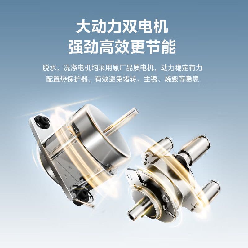 [官方旗舰店]美的半自动双桶洗衣机 8公斤洗+5.5脱水双缸波轮老人简易操作品质电机小巧不占地二级能效MP8DS136图片