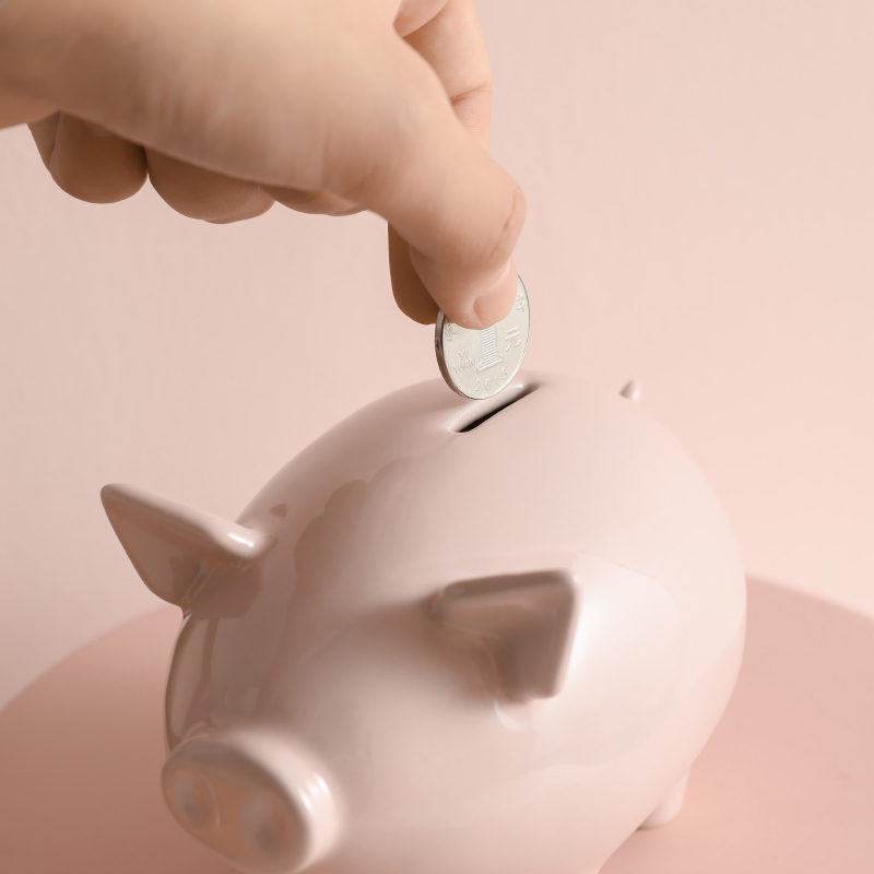 北欧陶瓷小猪存钱罐装饰摆件不可取可爱儿童零钱储蓄罐大容量三维工匠