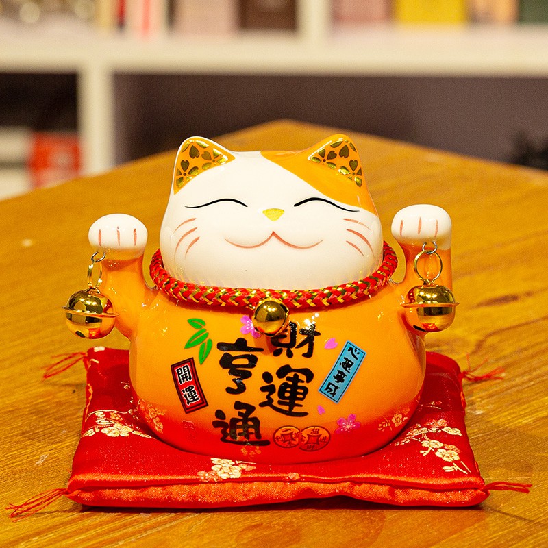 猫摆件发财猫陶瓷日本存钱储蓄罐 店铺开业创意礼品小号陶瓷 三维工匠 一套6只猫高清大图