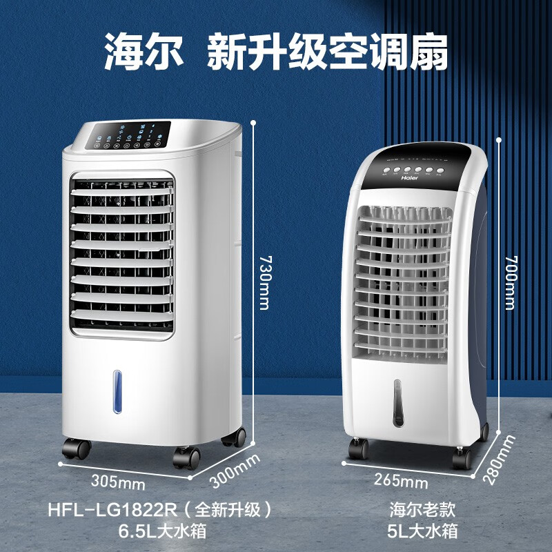 海尔(Haier)空调扇冷风扇无叶风扇6L水箱 三档风速广角送风 家用客厅卧室节能遥控加湿HFL-LG1822R遥控款高清大图