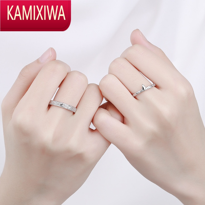 KAMIXIWA999银蓝桉与鸟情侣款戒指女一对时尚小众设计感轻奢对戒送女友