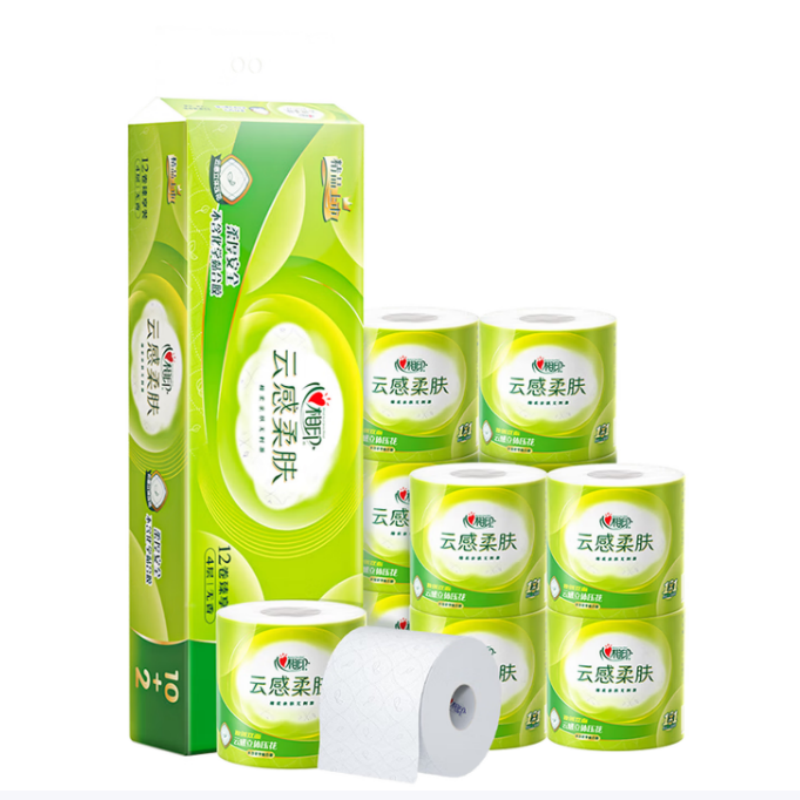 心相印云感柔肤立体有芯卷纸卫生纸BT5312 110克*30卷 新老包装随机发