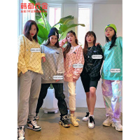 韩都衣舍老花卫衣女宽松韩版2021早春新款闺蜜情侣炸街上衣RE7549