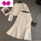 七斓短款小香风外套荷叶边半身裙套女2023年春韩版防走光时尚套装