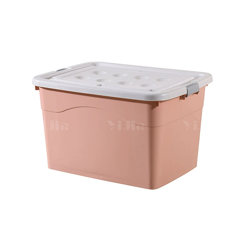 翌嘉YJ4120506 塑料收纳箱带盖子储物整理箱存放箱 粉色 560*400*330高清大图