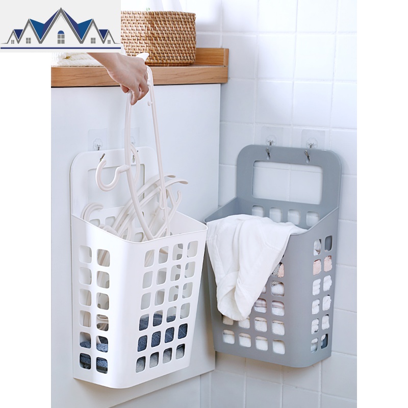 可挂式脏衣篮家用塑料卫生间衣服浴室衣物收纳筐桶衣篓防水洗衣筐 三维工匠收纳篮高清大图