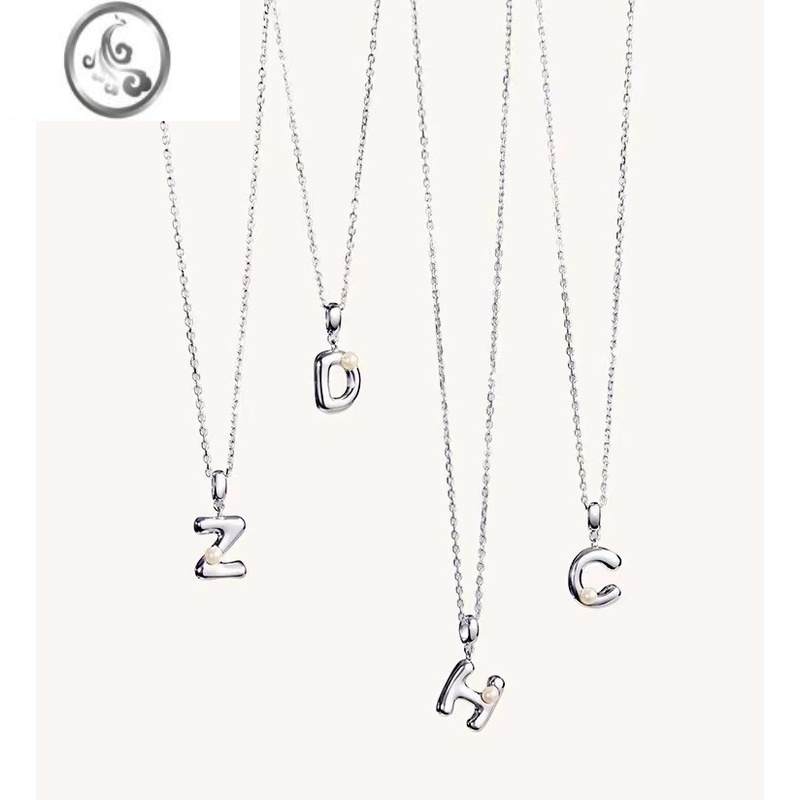 JiMi高露推荐S925银简约字母吊坠项链女小众轻奢银饰女款锁骨链送礼物 简约字母吊坠项链L赠精美礼盒