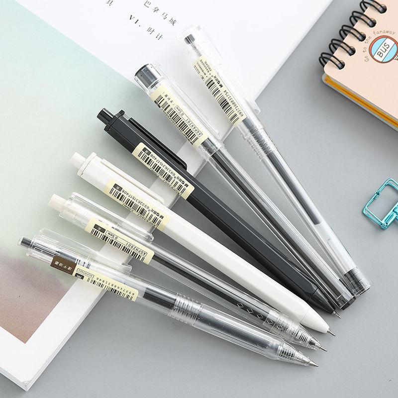 本味按动式笔05035mm学生用速干黑色水笔芯套装文具