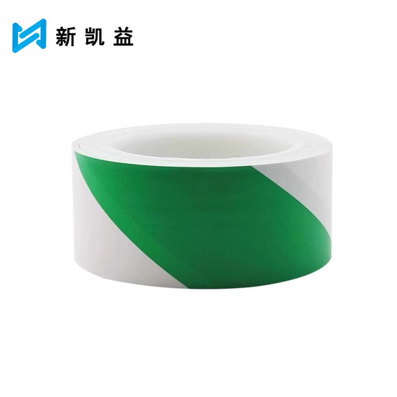 新凯益 警示胶带地板绿白色PVC标识胶带 宽48mm 卷