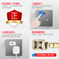公牛开关插座银灰色开关面板北欧86型家用五孔插座面板多孔电源插座开关