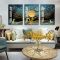 客厅装饰画简约挂画沙发背景墙玄关壁画画 鹿鹿平安(土豪金) 50*70cm三联套装(建议2.5-3米沙发)铝合金框+水晶