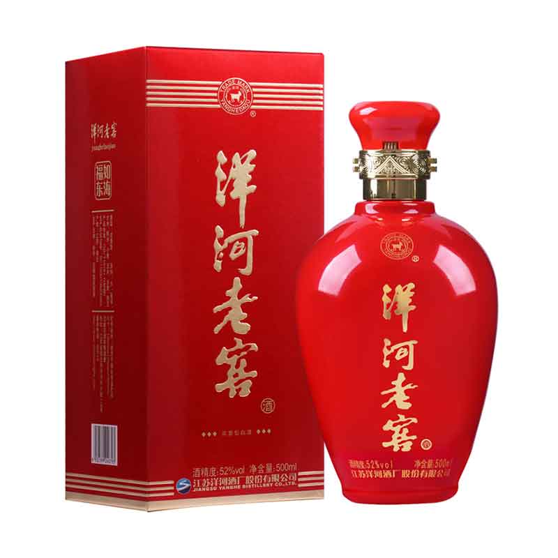 洋河老窖福如东海52度口感绵柔浓香型白酒500ml*6瓶(整箱)