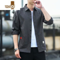 YANXU工作穿休闲夹克外套男士夏季韩版薄款日系长袖衬衫潮牌宽松上衣工 M 灰色