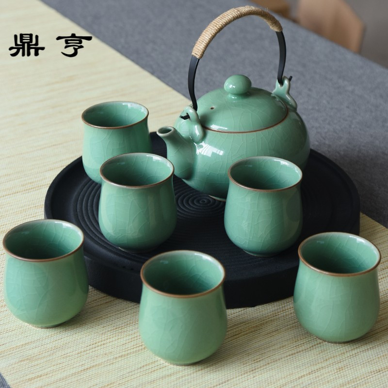 鼎亨提梁壶大号陶瓷茶壶泡茶壶大容量沏凉水壶套装单壶礼品