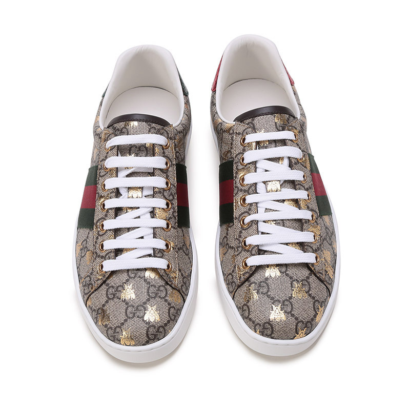 古驰gucci男士ace系列帆布蜜蜂图案系带休闲运动鞋板鞋5489509n050
