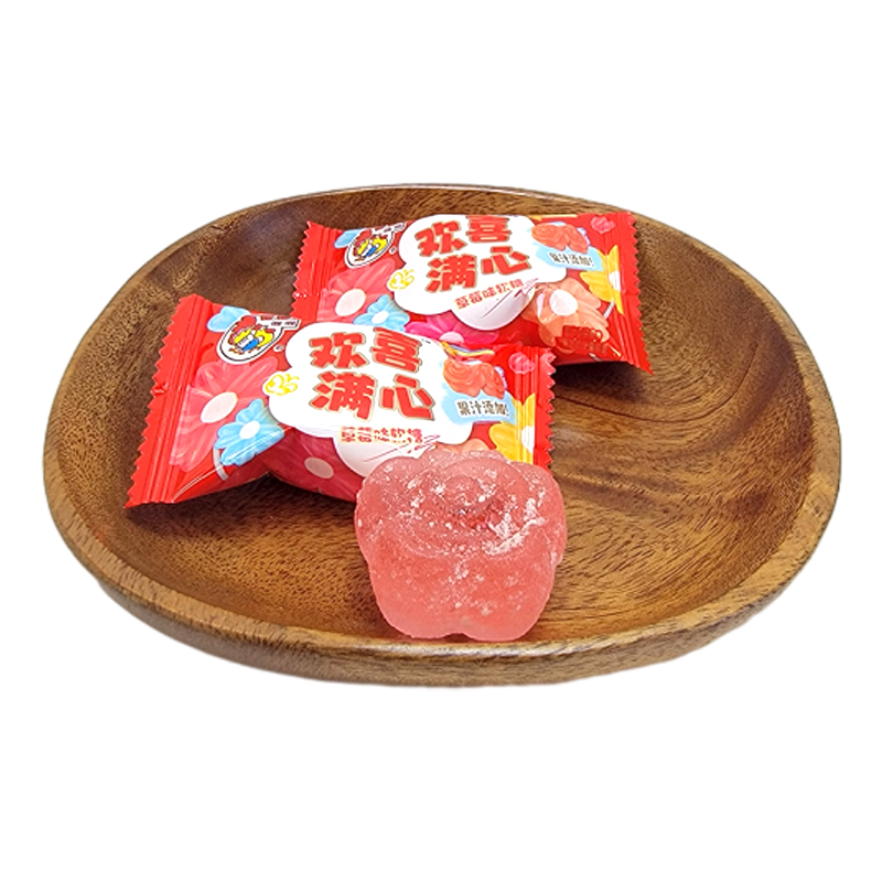 喔喔草莓味软糖散装250g婚庆结婚喜糖休闲零食品欢喜满心如花似锦高清大图