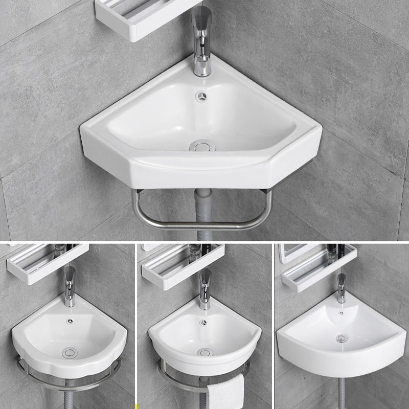 锦兆家居小户型洗手盆三角洗脸盆迷你卫生间转角洗漱台陶瓷洗面盆阳台