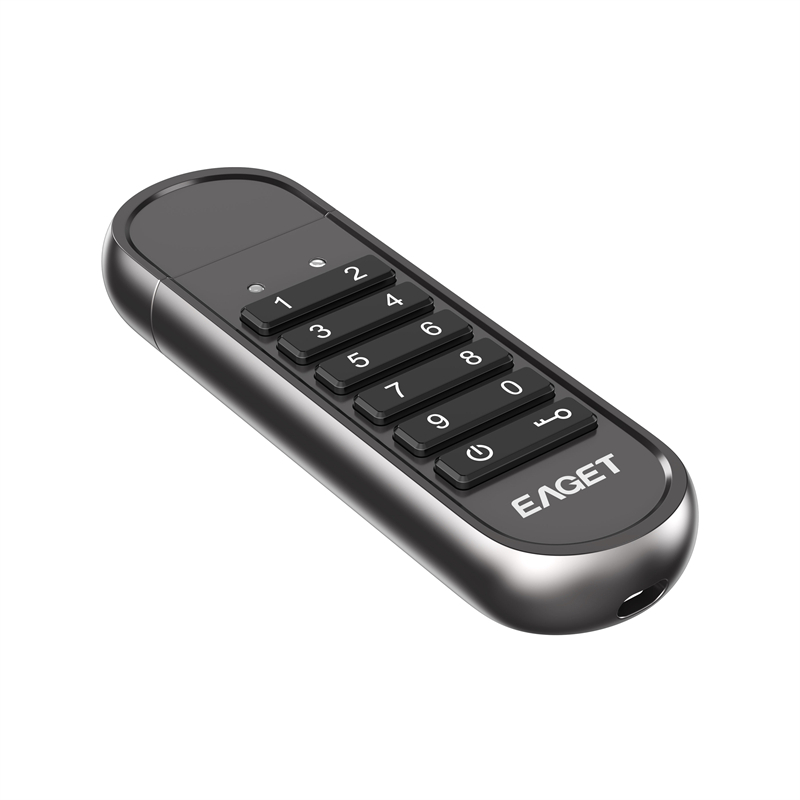 忆捷(Eaget)按键加密U盘KU20 USB3.1Gen1接口SM4加密保护数据读速180MB/S高速安全办公128G