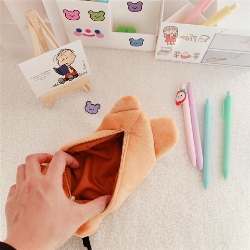 韩国ins风可爱少女心毛绒笔袋创意学生文具零钱收纳袋大容量笔袋